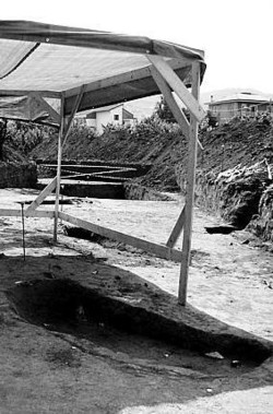 La tomba etrusca ritrovata nel cantiere del termovalorizzatore.
