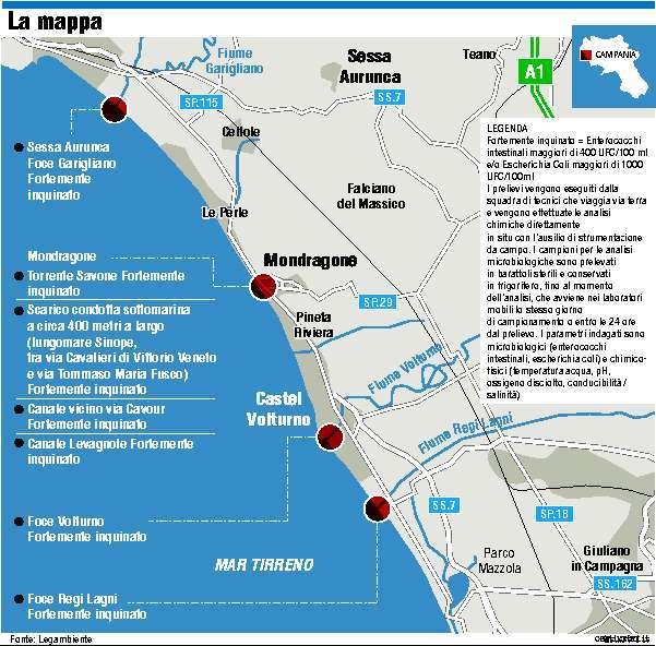 Mappa dei fiumi avvelenati