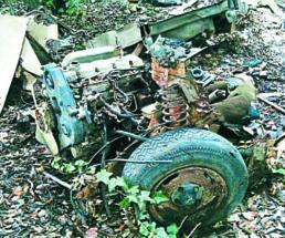 I resti della motozappa Un vecchio motore abbandonato chissà da quanti anni