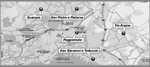 Le possibili localizzazioni dell'inceneritore di Napoli
